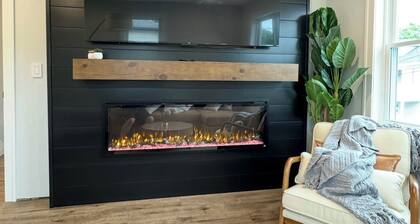 Modern 2BR Retreat near Boston â Parking, Smart TV, Fireplace & Luxe Rain Shower
