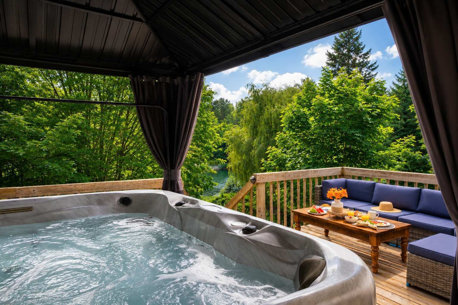 Outdoor spa tub