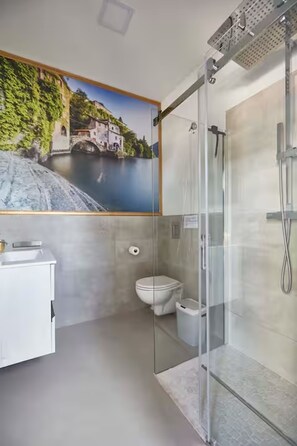 Shower, hair dryer, towels, soap - Romantic studio with terrace overlooking the lake. (Lezzeno)