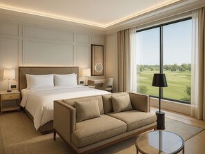 Habitación doble superior, vista al parque | Ropa de cama de alta calidad y caja de seguridad en la habitación 