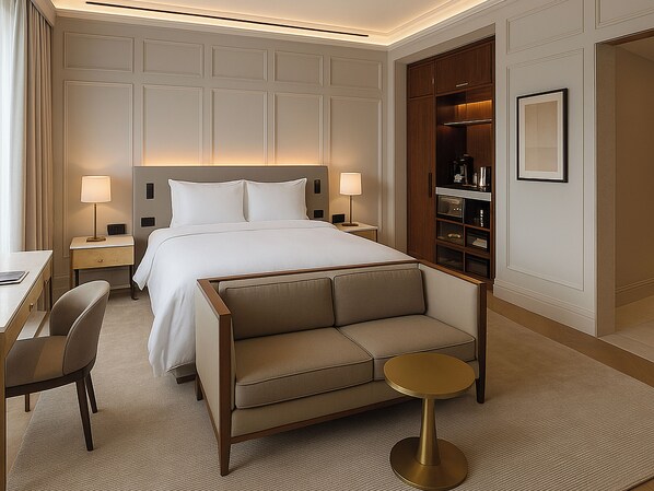 Habitación doble superior, vista al parque | Ropa de cama de alta calidad y caja de seguridad en la habitación 