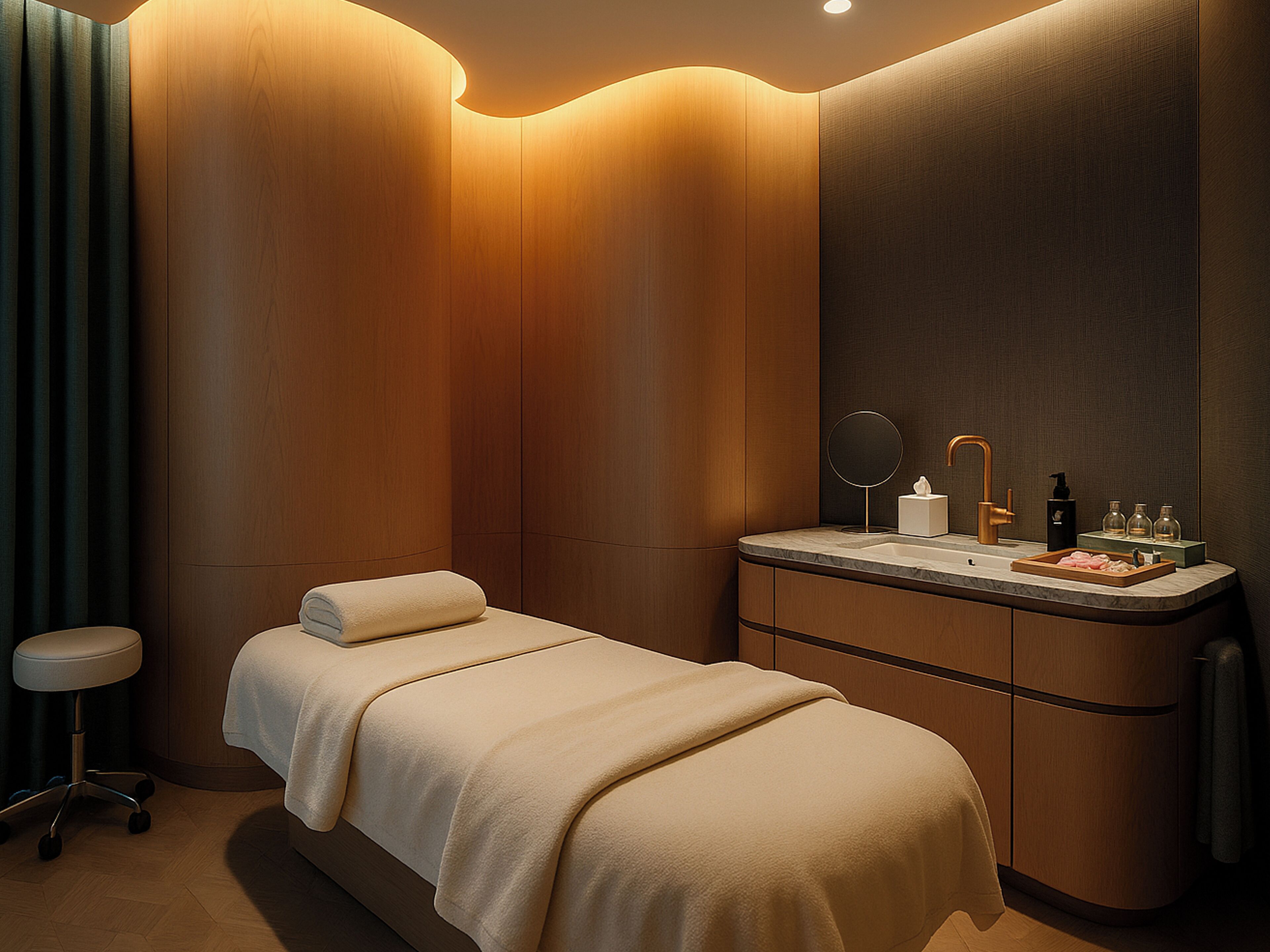 Behandlingsrom for par, badstue, boblebad, dampbad og massasje