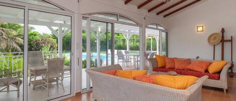 TV, DVD player, stereo