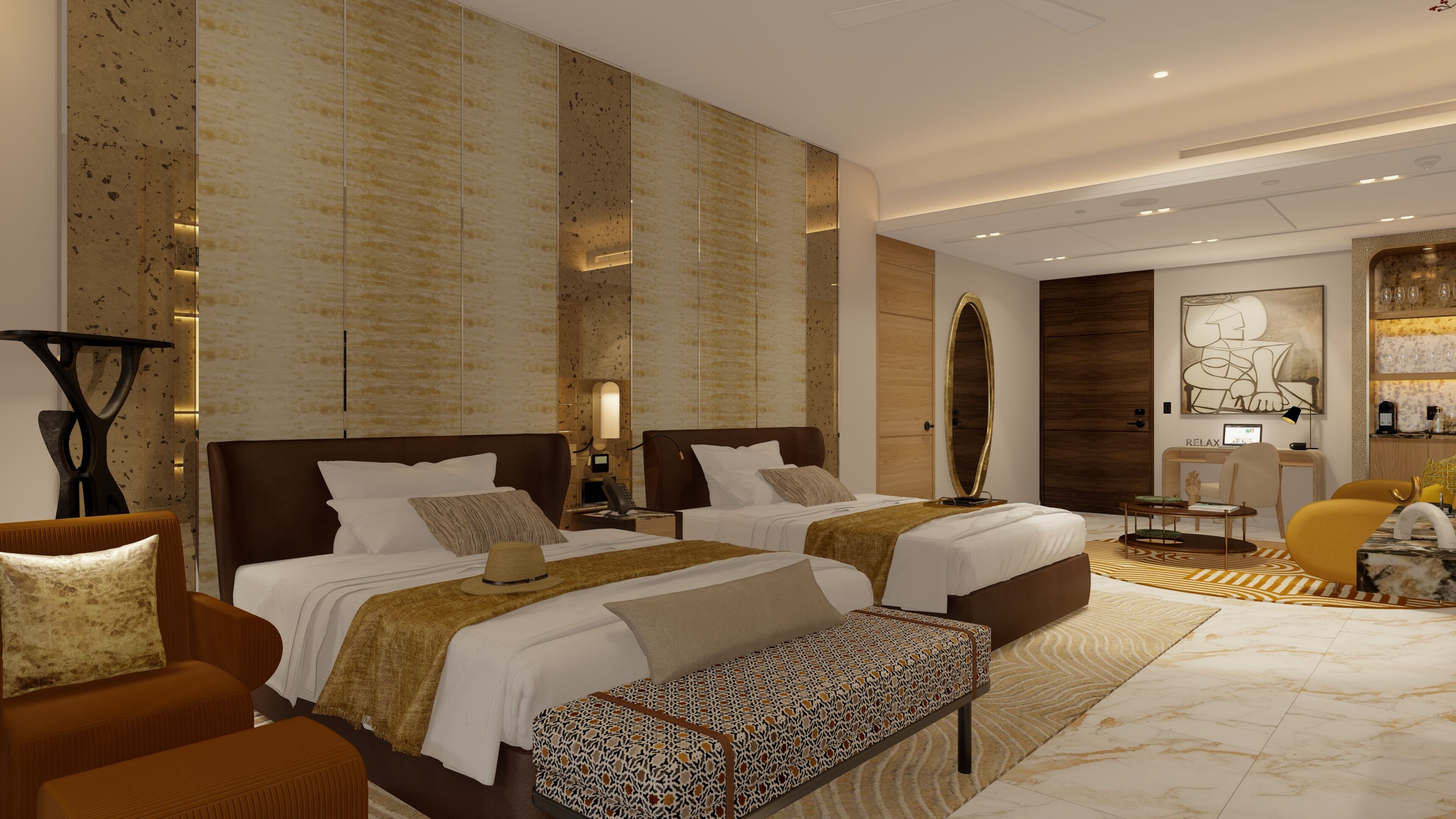 Suite, 2 dormitoris, balcó, vistes al mar | Minibar, escriptori, wifi gratuïta i roba de llit 