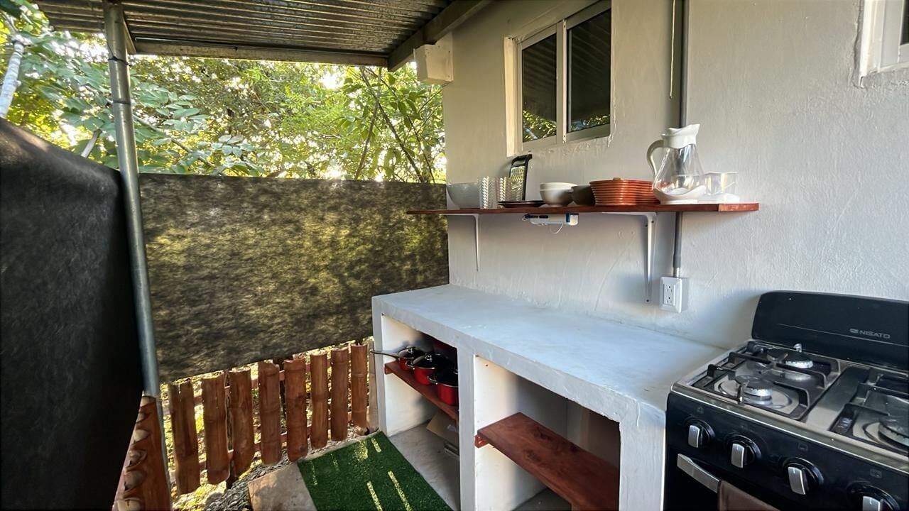 Comfort-Zimmer, Veranda, Gartenblick | Eigene Küche