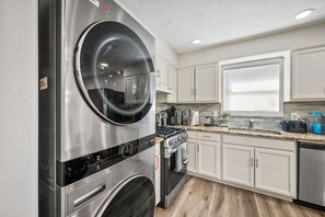 Fridge, microwave, oven, stovetop - 3BR Family Home | Peaceful Stay near Marietta Sq (Marietta)