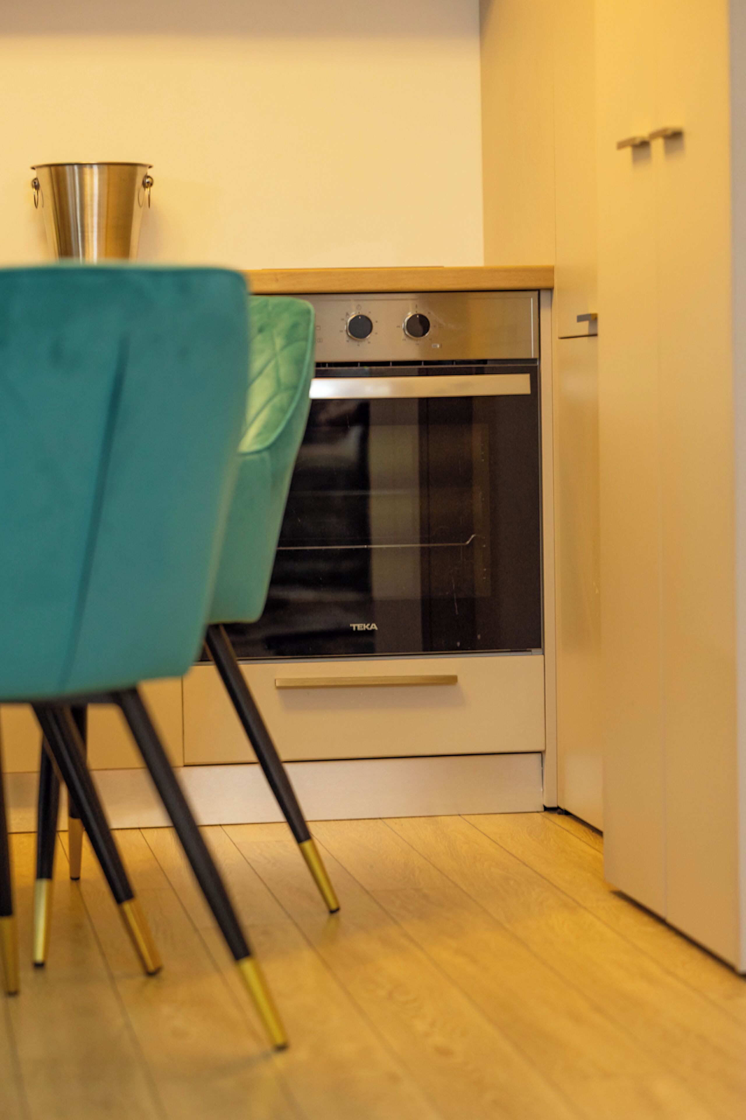 Deluxe Apartment | Private kitchen | Fridge, oven, cookware/dishes/utensils