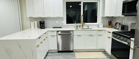 Microwave, oven, stovetop, dishwasher