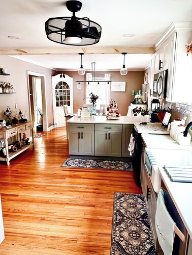 One private bedroom with work space and shared home with spa.