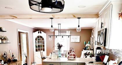 One private bedroom with work space and shared home with spa.