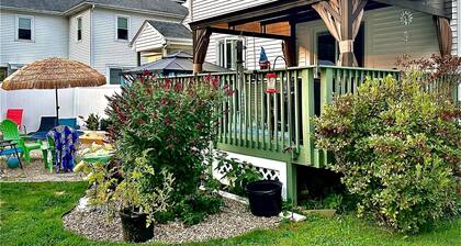 One private bedroom with work space and shared home with spa.