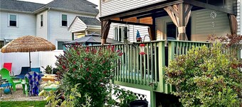 One private bedroom with work space and shared home with spa.