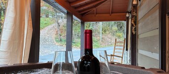 Lux Mountain Cabin-Hot Tub-Fire Pit-Wineries-Walk to Downtown