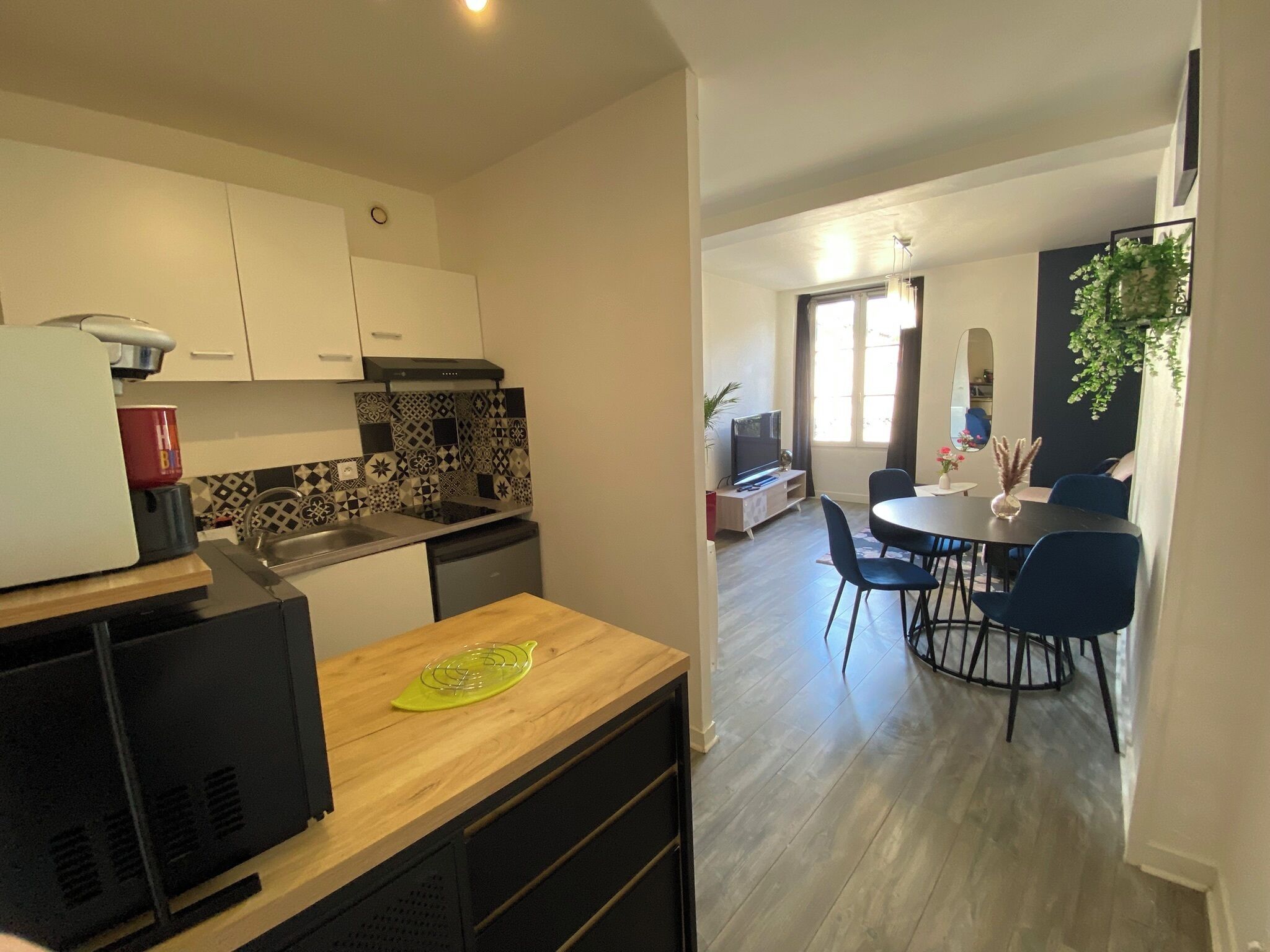 Fridge, microwave, electric kettle