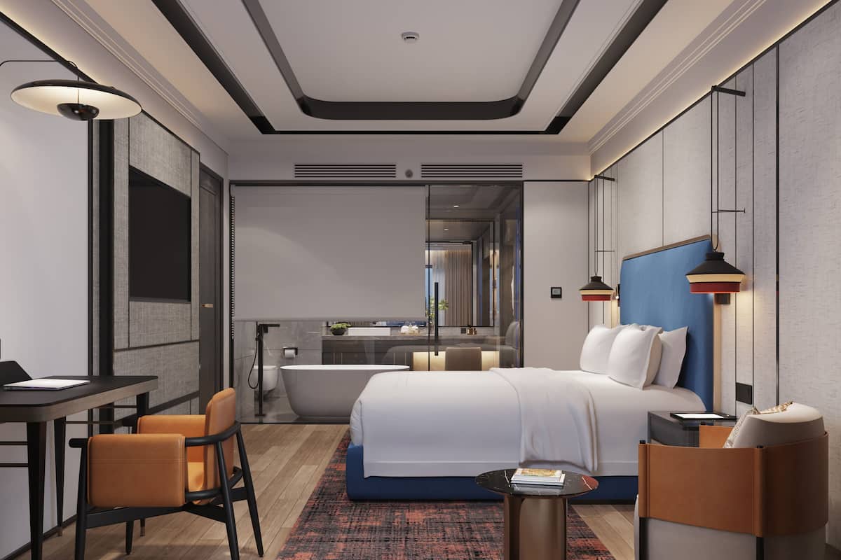 Suite, 1 cama King size (Ambassador) | Sábanas de algodón egipcio, ropa de cama de alta calidad y edredón