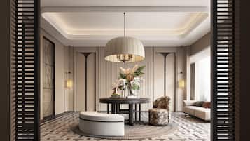 King Presidential Suite | Down comforters, in-room safe, desk, blackout drapes