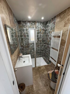Regadera, amenidades de baño ecológicas, secadora de cabello, toallas