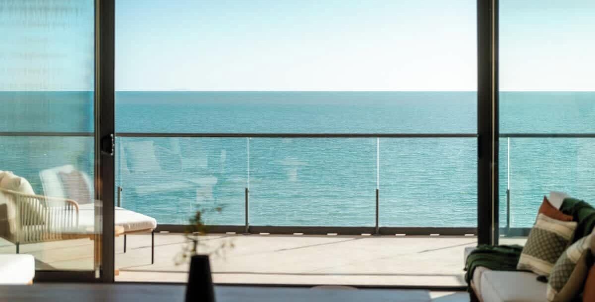 Penthouse familiar, 3 habitaciones, balcón, vista a la playa | Vista del balcón