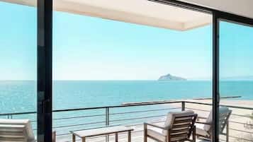 Appartamento, 2 camere da letto, non fumatori, vista spiaggia | Terrazza/patio