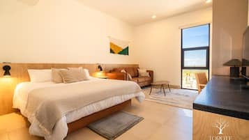 Familiepenthouselejlighed - 3 soveværelser - strandudsigt - ved stranden | Pengeskab på værelset, mørklægningsgardiner, gratis Wi-Fi