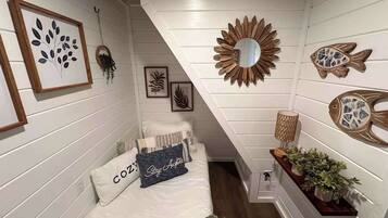 2 bedrooms, iron/ironing board, travel crib, bed sheets