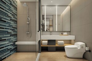 Superior Room, 2 Double Beds, City View | Bathroom | Hair dryer, bathrobes, slippers - Fairfield By Marriott Hangzhou Future Sci-Tech City (Hangzhou)