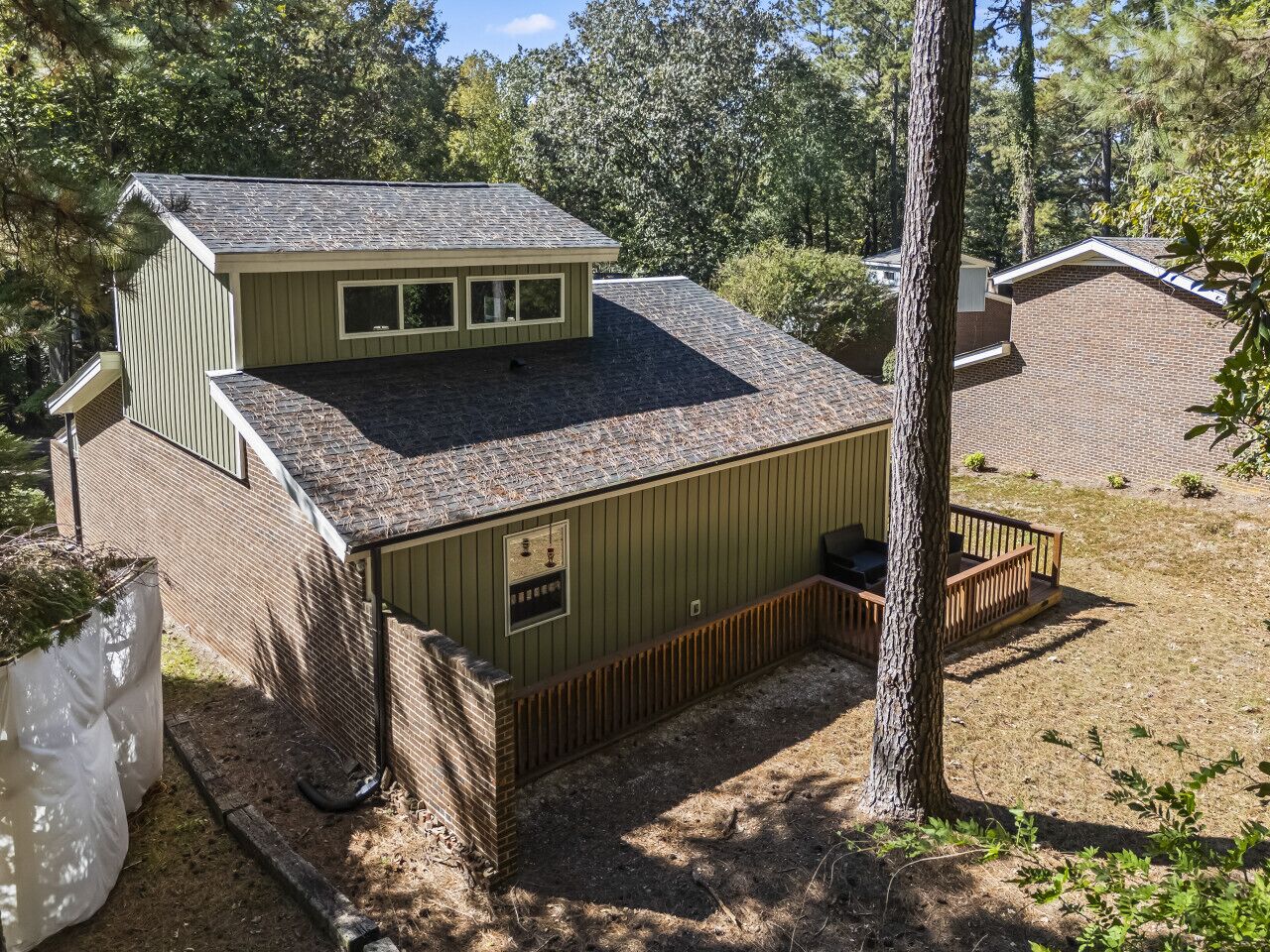 Backyard Retreat | Private Deck Surrounded by Mature Pines
