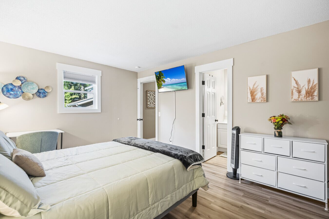 Desk, WiFi, bed sheets