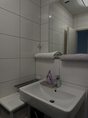 Secador de pelo, toallas, jabón, papel higiénico