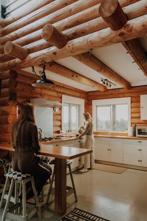 Kjøleskap, mikrobølgeovn, kokeplater og brødrister