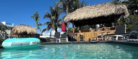 Outdoor pool, a heated pool