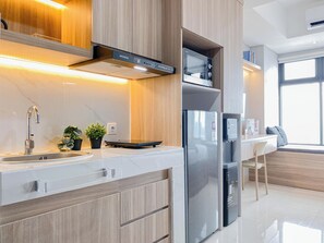Standard Apartment | Private kitchen - Nice And Comfortable Studio Room Apartment At Pollux Chadstone (Cikarang)