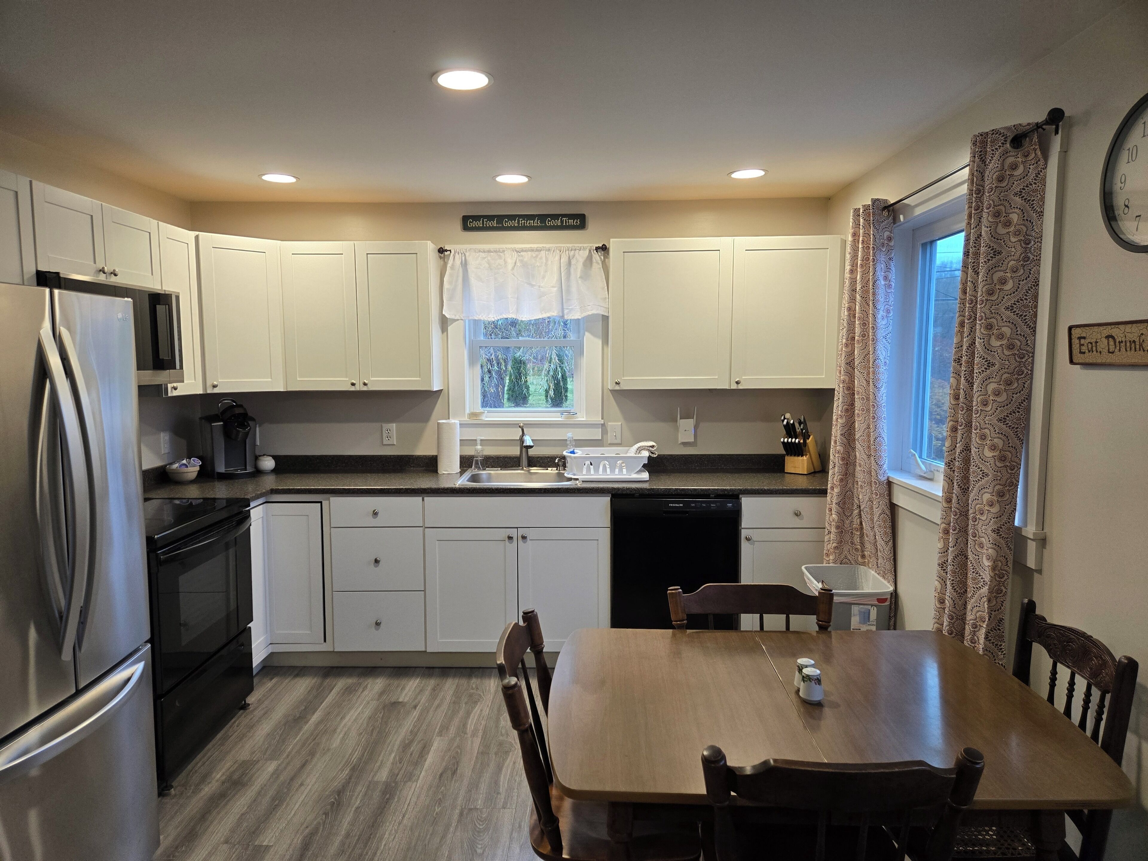 Microwave, oven, stovetop, dishwasher