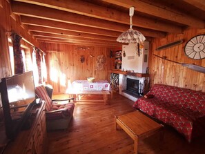 TV, fireplace - Le Châlet Dalton - CAMURAC (CAMURAC)