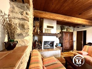 TV, fireplace - L'Oustalou - SAINT MARTIN DES PUITS (SAINT MARTIN DES PUITS)