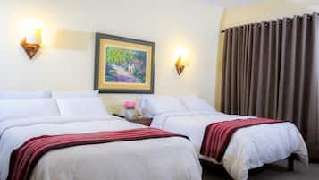 Habitación básica con 2 camas individuales | Escritorio y espacio para trabajar con un portátil