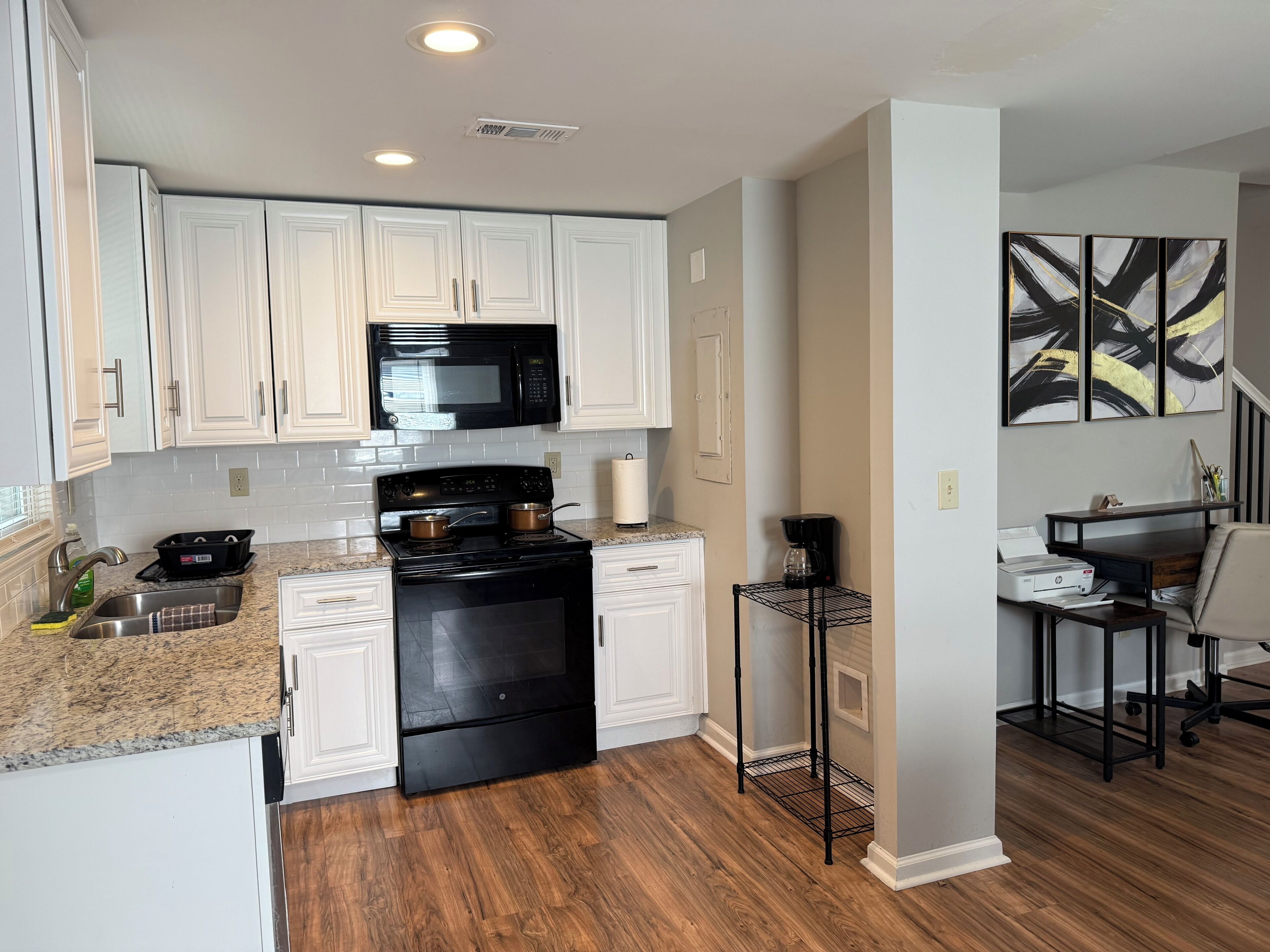 Microwave, oven, stovetop, dishwasher