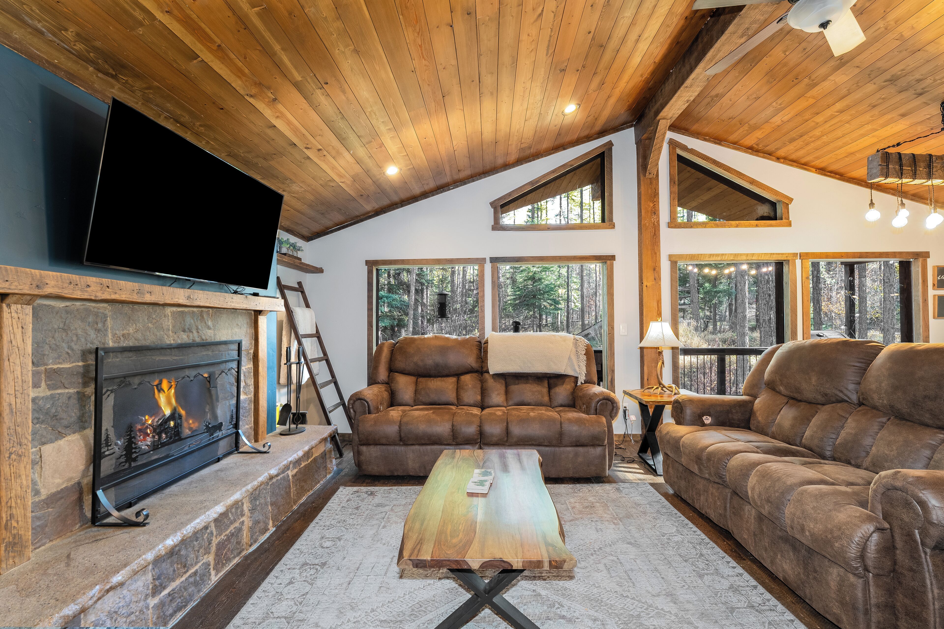 TV connectée, cheminée, jeux vidéo