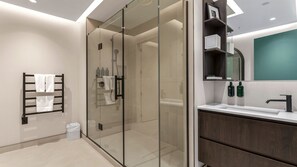 Hair dryer, towels, soap, shampoo - Boutique Executive Sanctuary | 2 Bed 2 Bath | (Auckland City)