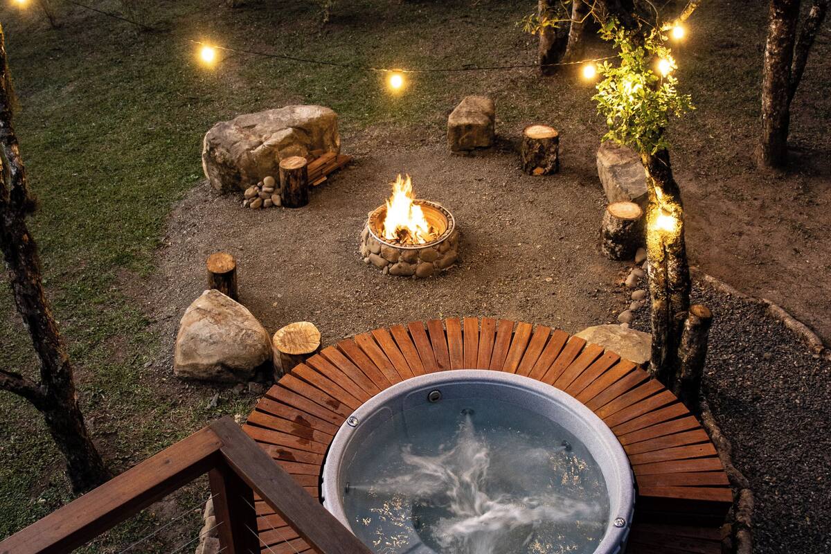 Deluxe-Ferienhütte, Nichtraucher, Bergblick | Terrasse/Patio