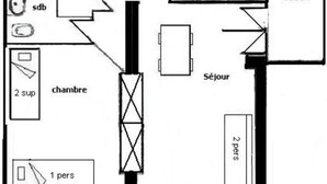 Floor plan - Apartment in Plagne Centre Near Mont Blanc (La Plagne-Tarentaise)