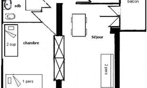 Floor plan - Apartment in Plagne Centre Near Mont Blanc (La Plagne-Tarentaise)