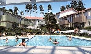 Pool - Apartment in Mimizan Near Sandy Beach (Mimizan)