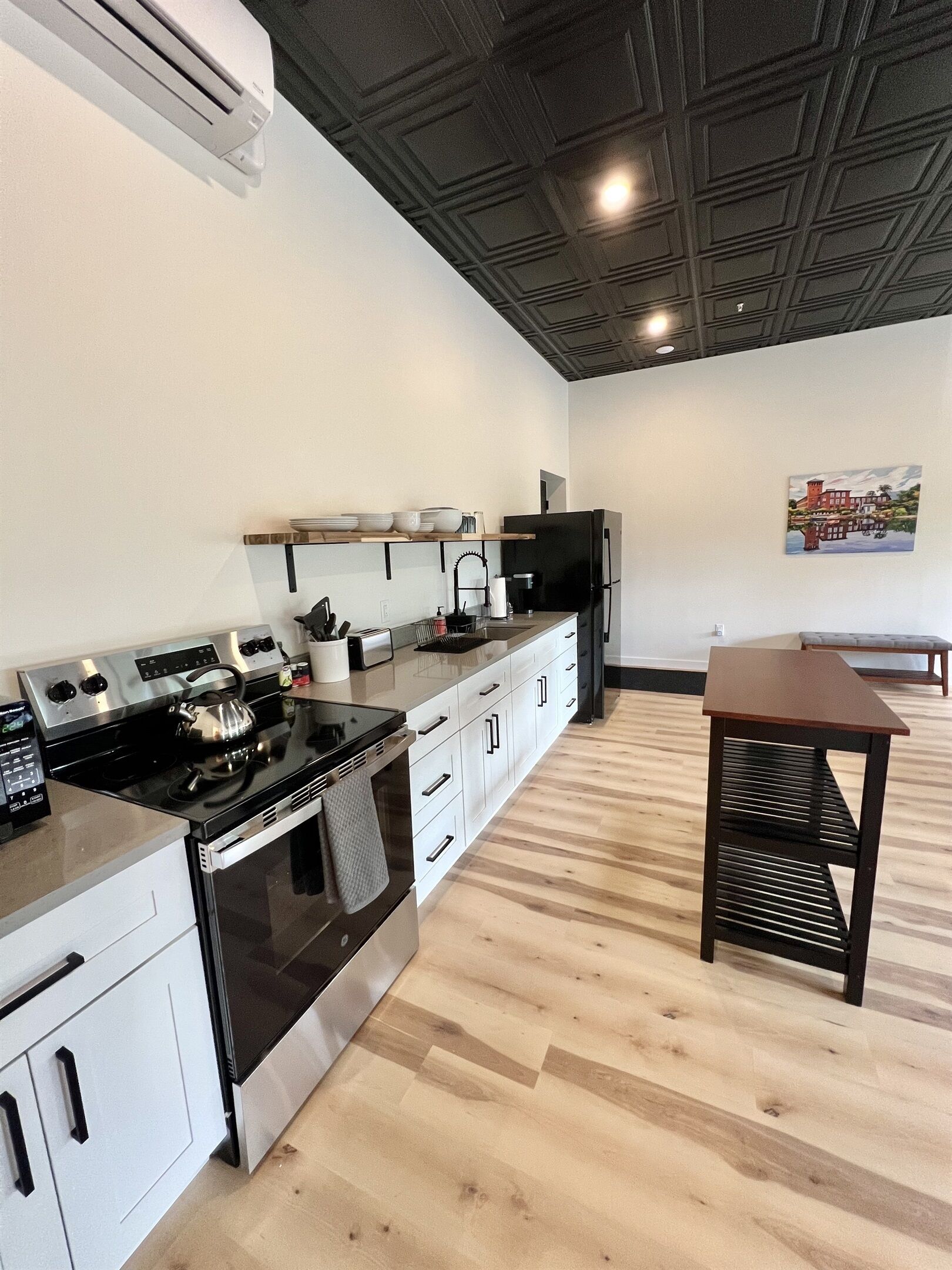 Kühlschrank, Mikrowelle, Ofen, Herdplatte