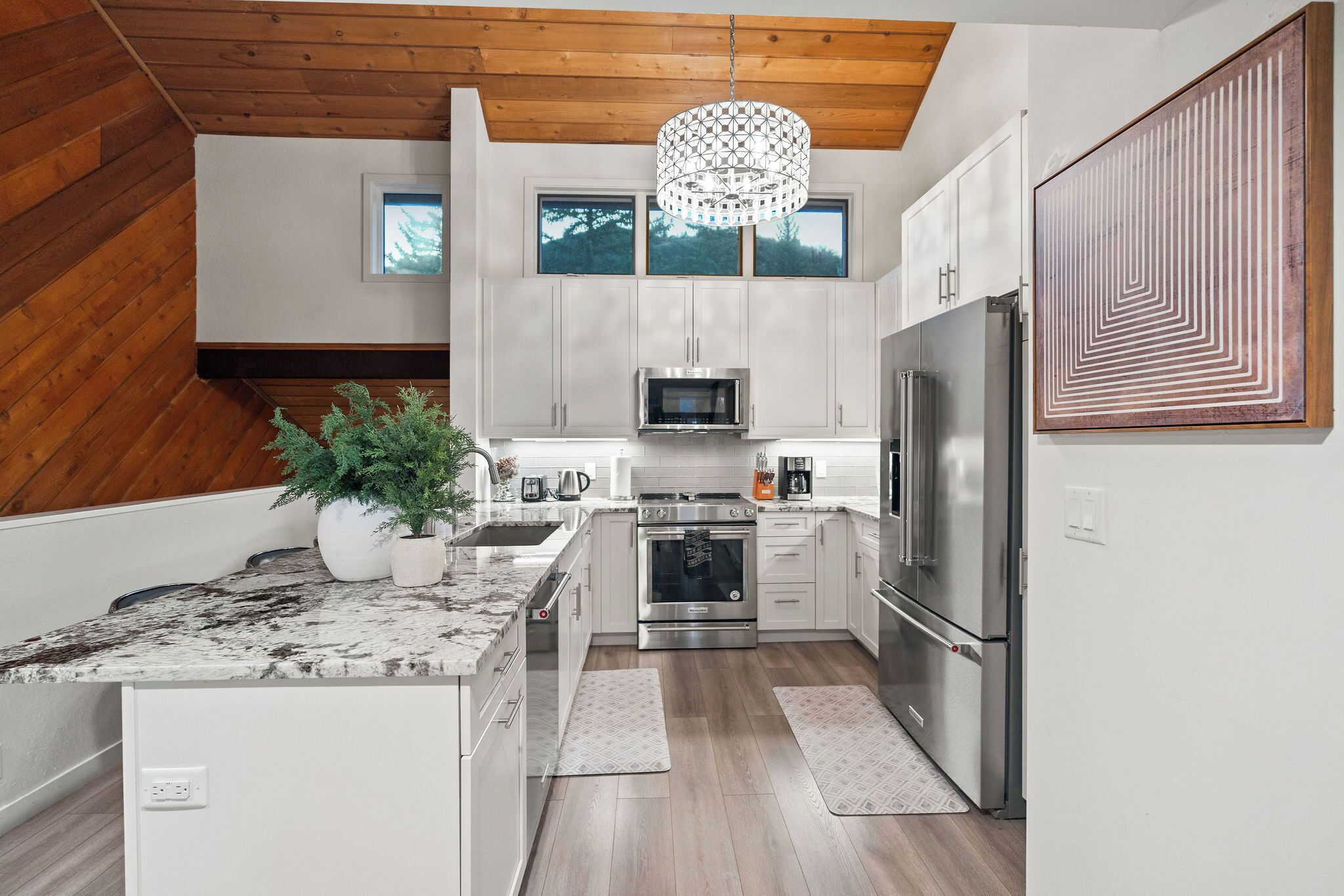 Kühlschrank, Mikrowelle, Ofen, Herdplatte