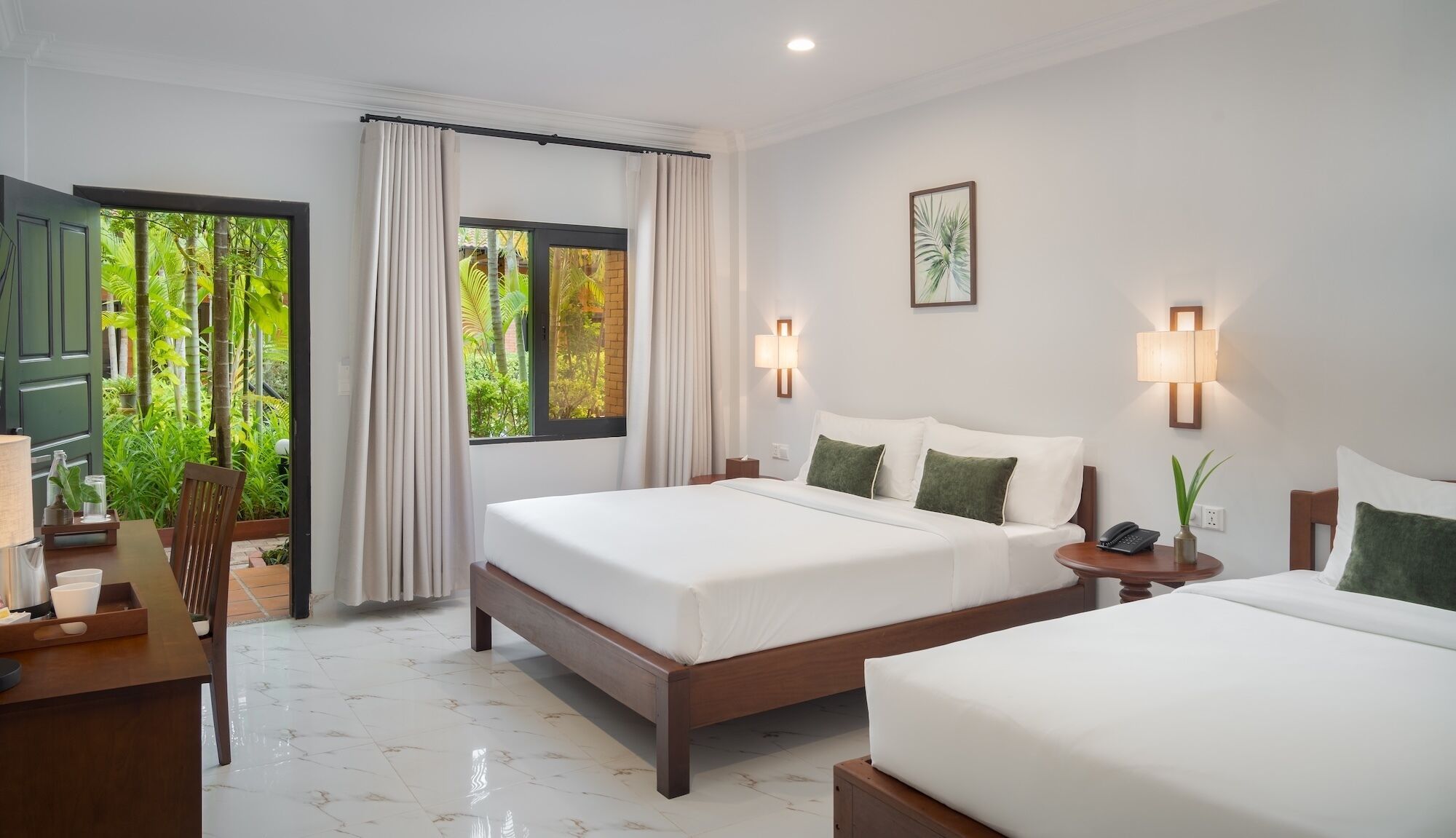 Deluxe Triple Room, Pool View | Desk, laptop workspace, cribs/infant beds, free WiFi