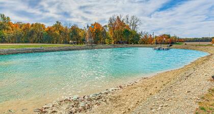 Outdoor Oasis w/ Fire Pit & Dock: Galion Log Cabin