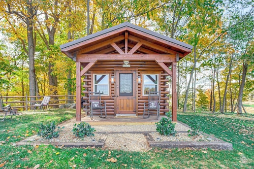 Outdoor Oasis w/ Fire Pit & Dock: Galion Log Cabin