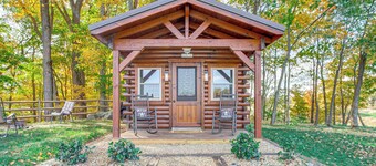 Outdoor Oasis w/ Fire Pit & Dock: Galion Log Cabin