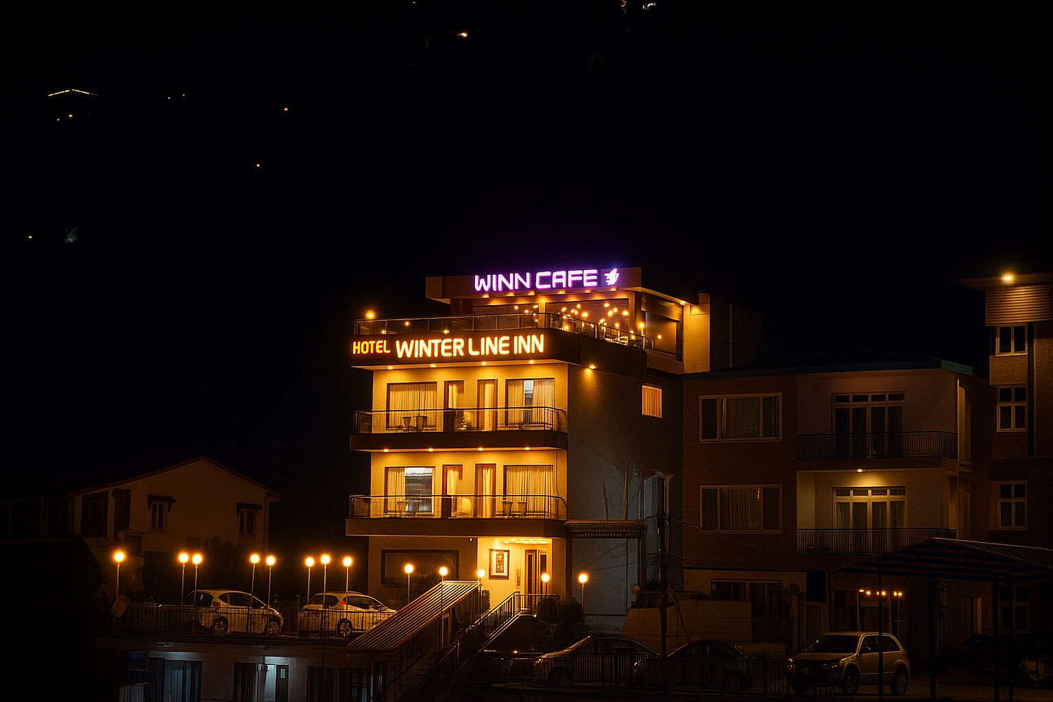 Front of property – evening/night